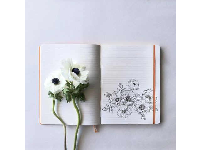 Notatbok Rhodia A5 90G Linjert Red
