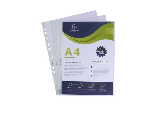 Plastlomme Exacompta A4 Recy 60My (100 stk)