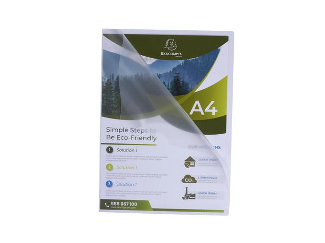 Plastomslag Exacompta A4 Pp 120My (100 stk)