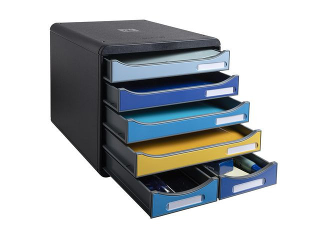 Skuffekabinett Exacompta Beeblue 6Sk Ass