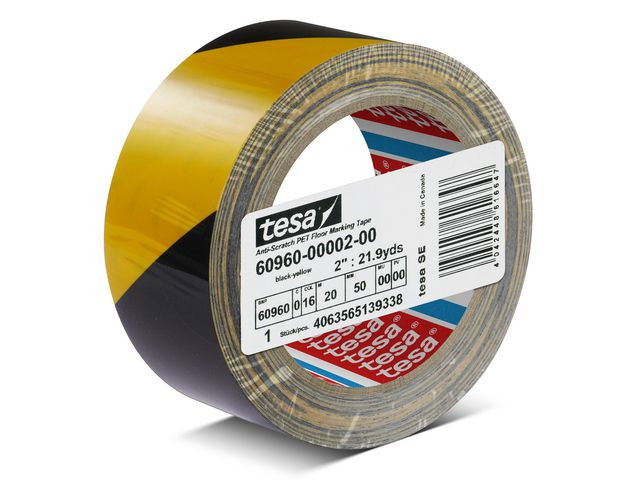 Tape Tesa Anti-Scratch Pet Gulv Sort/Gul