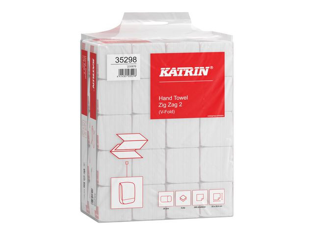 Tørkeark Katrin Zig Zag 2L (200 stk/bunt, 20 bunter)