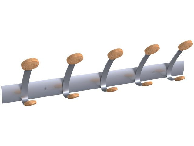 Klesknagg Alba 5 Kroker 75Cm Tre/Metall