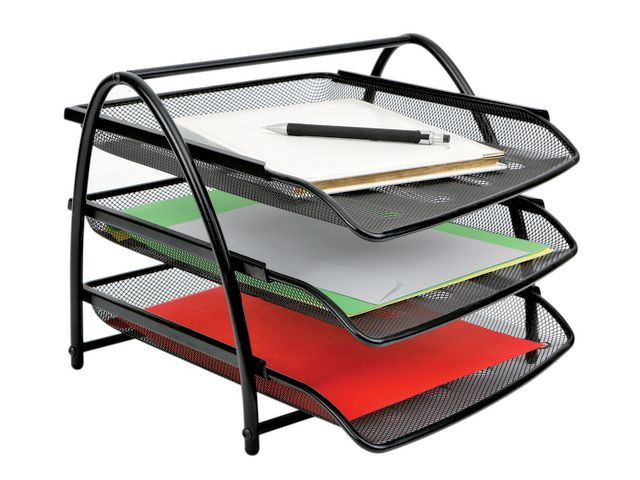 BildeBrevkurv Alba 3 Hyller Mesh Sort