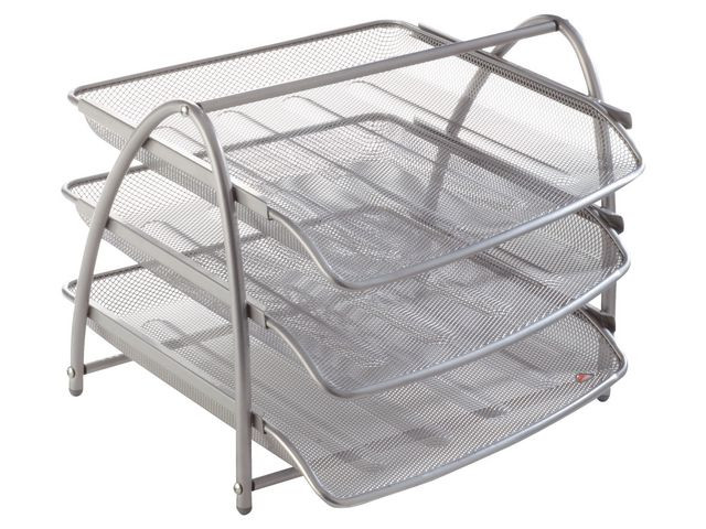 Brevkurv Alba 3 Hyller Mesh Sølv
