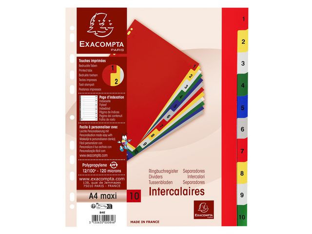 BildeRegister Exacompta A4+ 1-10 Assortert