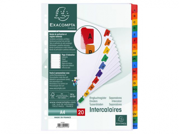Register Exacompta A4 A-Z Mylar Hvi/Frg