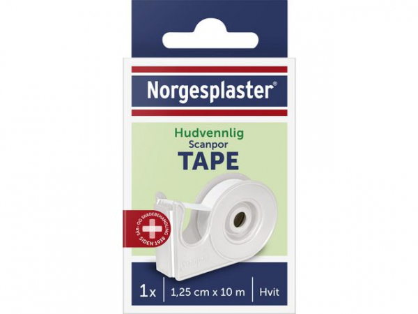 Tape Scanpor 1,25Cmx10M Hvit (10 stk)