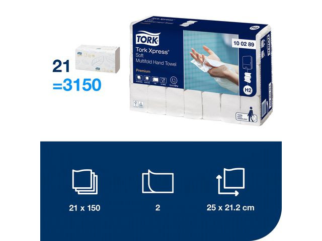 Tørkeark Tork Premium Z Myk 2L H2 (3150 stk)