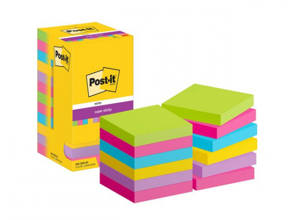 Notatblokk Post-It Ssn 76X76 Rainbow (12 stk)