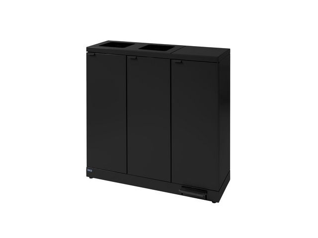 Avfallsbeholder Bica 973 3X65L Sort