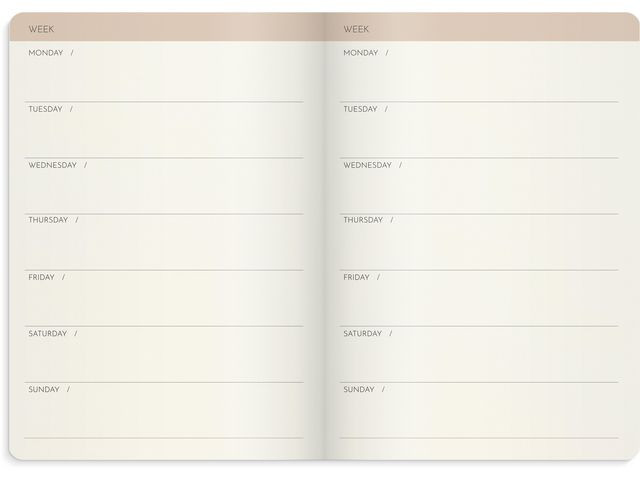 Kalender Week Planner Deluxe A5 Cognac