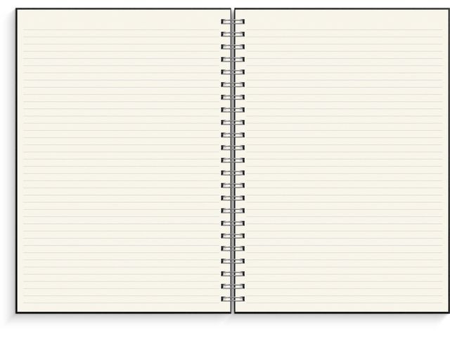 Spiralbok Burde A4 Linjert Sort