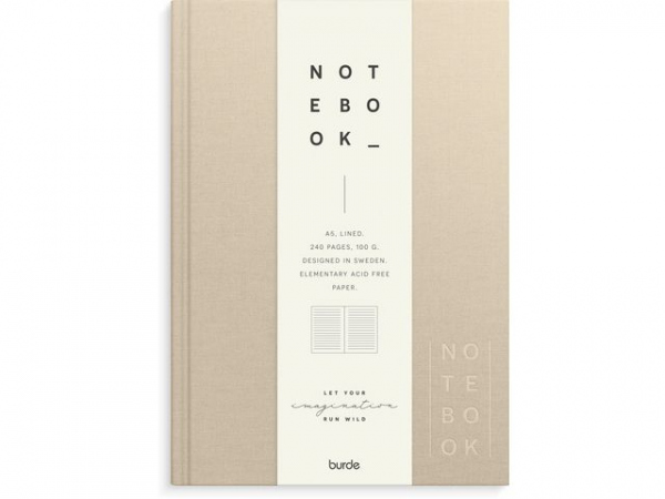 Skrivebok Burde A5 Linjer Beige