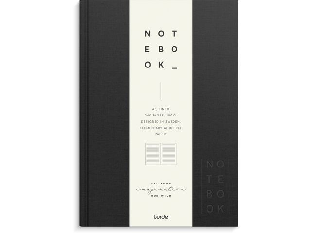BildeSkrivebok Burde A5 Linjer Sort
