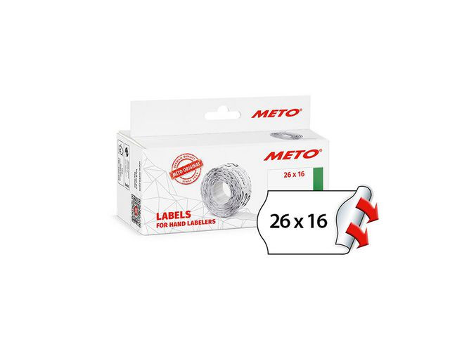 Prisetikett Meto 26X16 Hvit Perman. (6 stk)