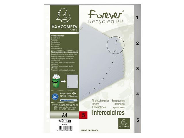 Register Exacompta Forever A4 1-5 Grå