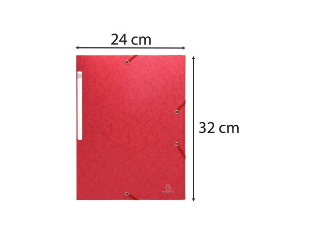 Strikkmappe Exacompta A4 3Klaff 425G Rød