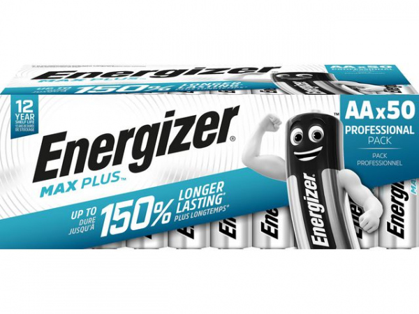 Batteri Energizer Max Plus Aa (50 stk)