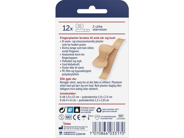 Plaster Norgesplaster Finger 2Strl (12 stk)