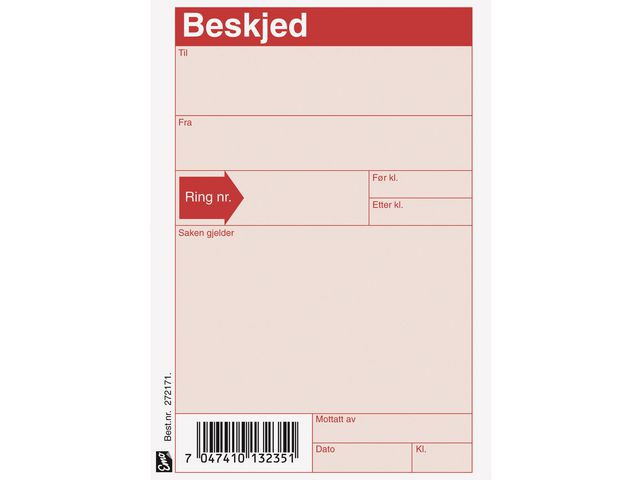 BildeBeskjedblokk Emo A6 100 Blad (10 stk)