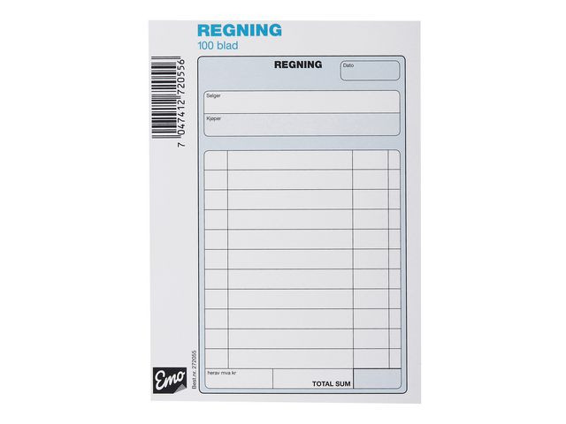 BildeRegningsblokk Emo A6 100 Blad (10 stk)