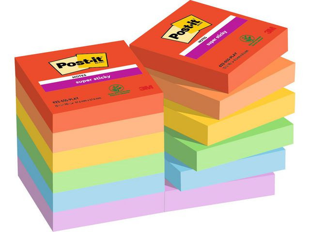 BildeNotatblokk Post-It Ssn48X48 Resi Ass (12 stk)