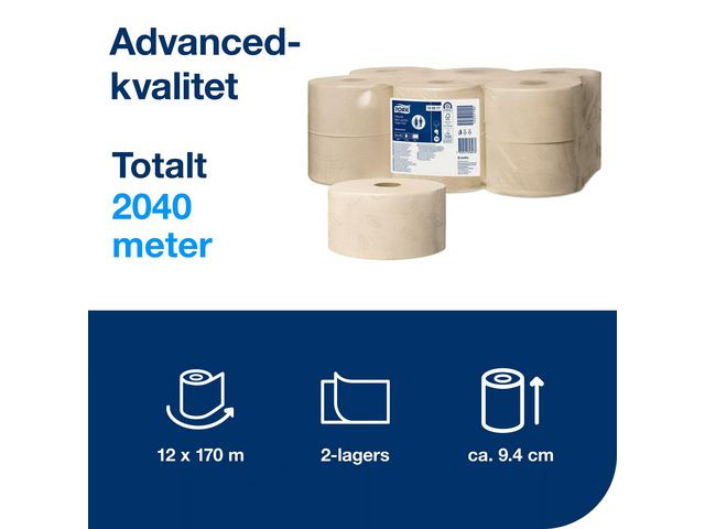 Toalettpapir Tork Adv. Natur T2 170M (12 stk)