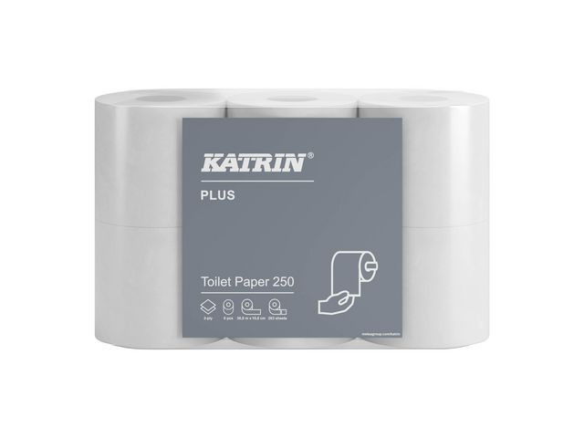 Toalettpapir Katrin Plus 250 2L 36M (6 stk)