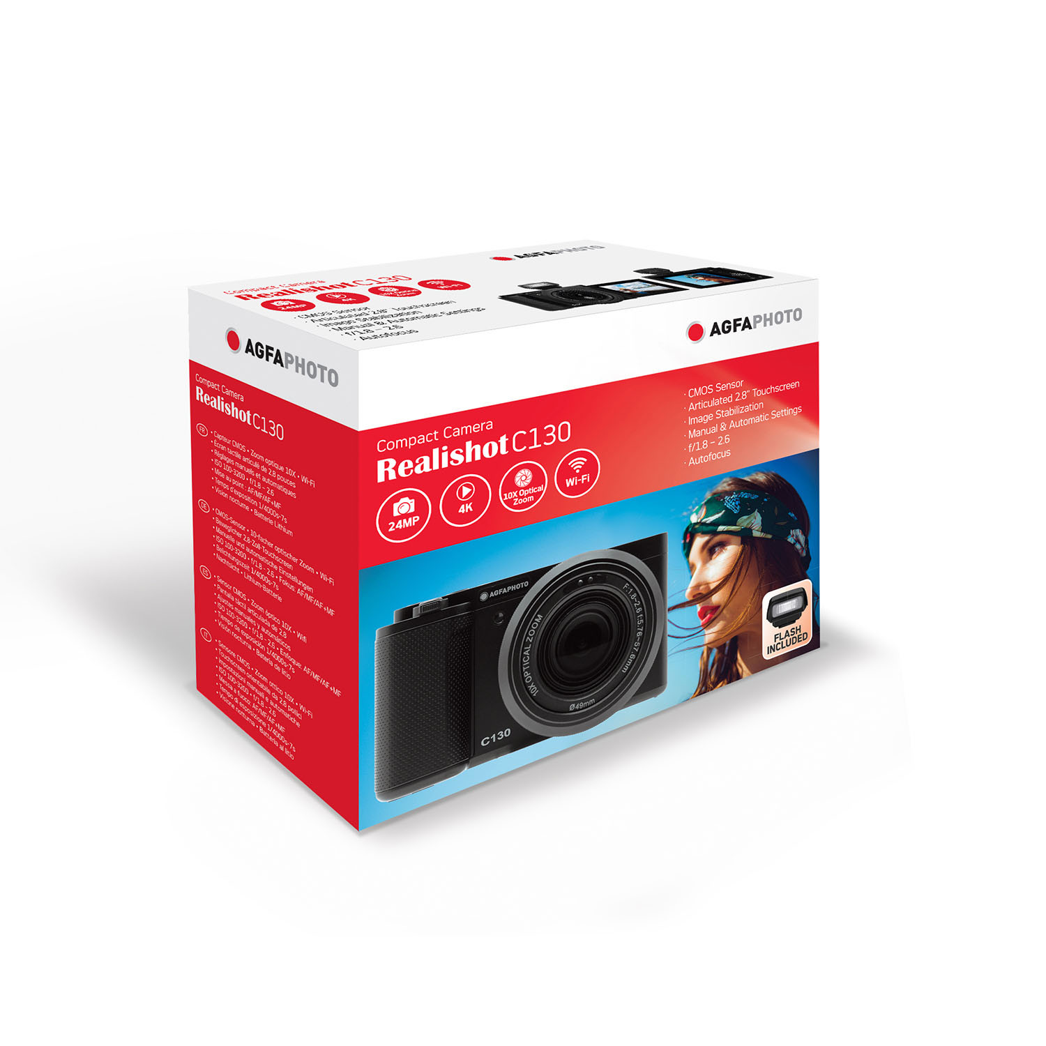 AGFAPHOTO Digital Camera Realishot C130 10x 24MP Black