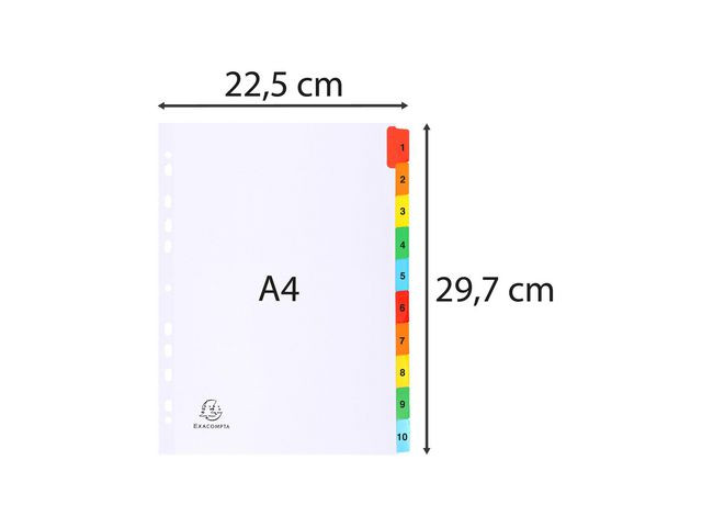 Register Exacompta A4 1-10 Mylar Hvi/Frg