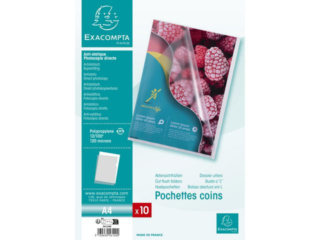 Plastomslag Exacompta A4 120My Klar (10 stk)