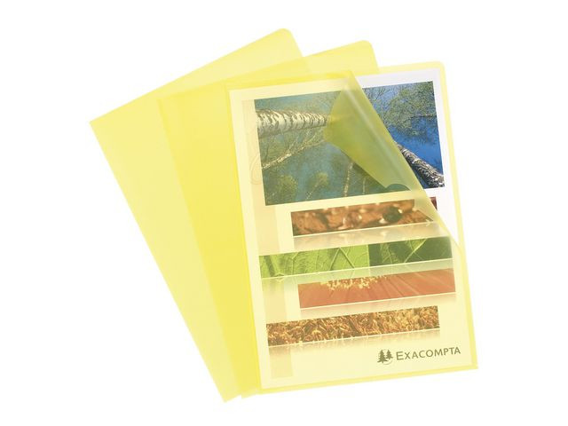 Plastomslag Exacompta A4 120My Gul (100 stk)