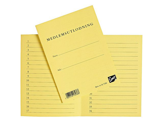 Loddbok Emo Medlemsutlodning 1-50 (100 stk)