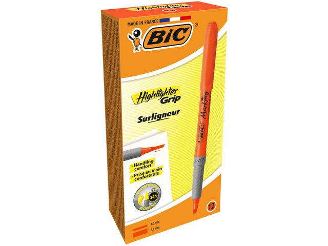 Tekstmarker Bic Highlighter Grip Oransje (12 stk)