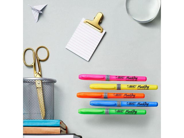 Tekstmarker Bic Highlighter Grip Blå (12 stk)