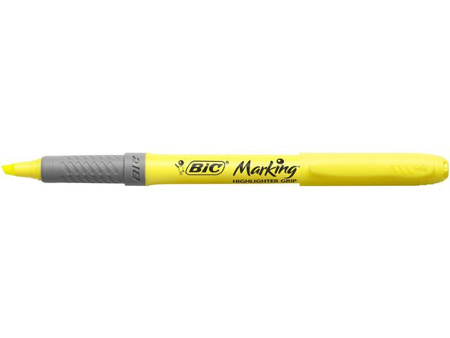 Tekstmarker Bic Grip Gul (12 stk)