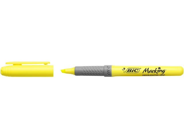 BildeTekstmarker Bic Grip Gul (12 stk)