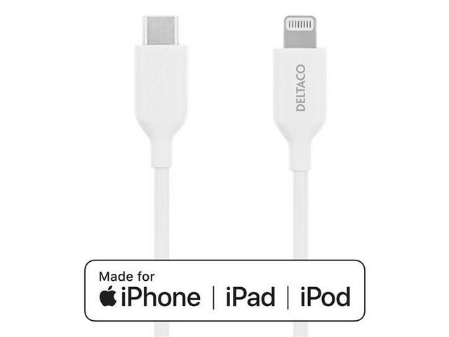 BildeKabel Deltaco Usb-C Til Lightning 1M