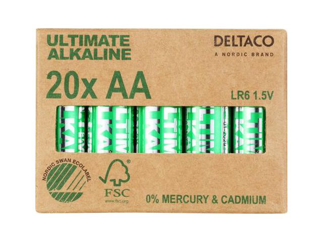 Batteri Deltaco Alkaline Aa/Lr6 (20 stk)