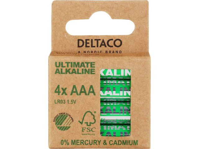 Batteri Deltaco Alkaline Aaa/Lr03 (4 stk)