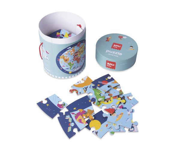 Puslespill Apli Verdenskart Circular