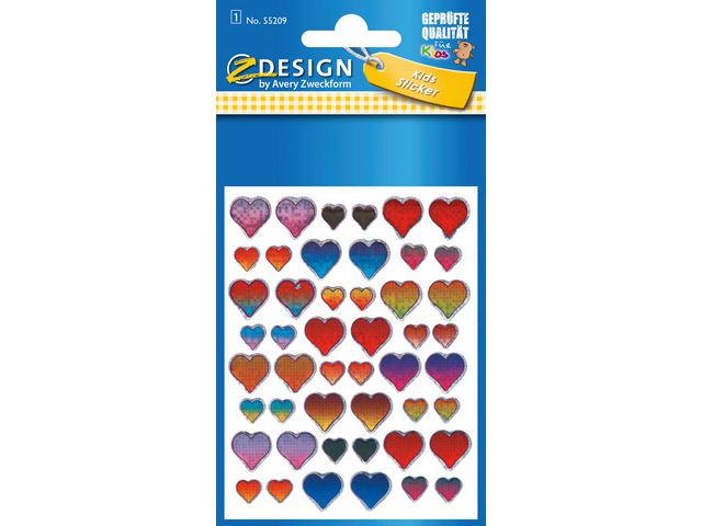 BildeEtikett Avery Dekor Hjerter Assortert (10 poser)