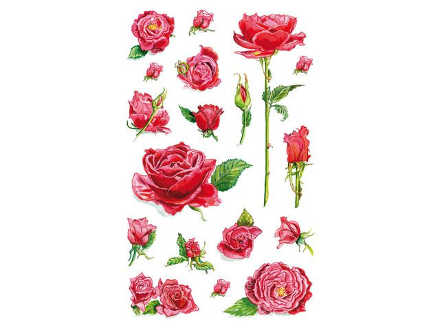 Etikett Avery Dekor Røde Roser (3 stk/pose, 10 poser)