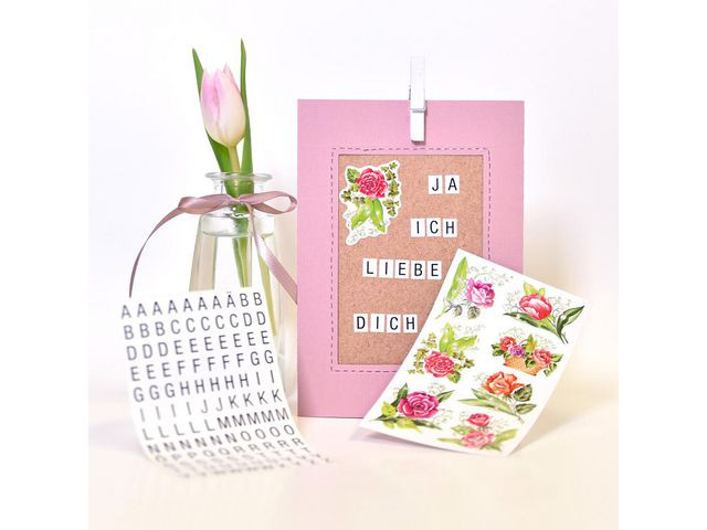 Etikett Avery Dekor Blomster Roser (3 stk/pose, 10 poser)