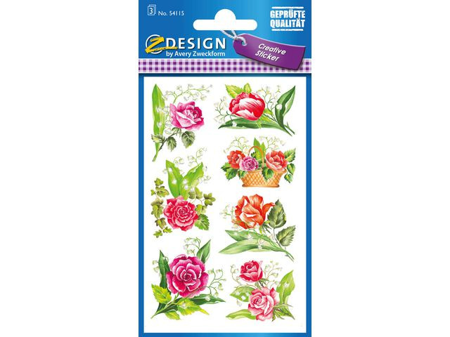 BildeEtikett Avery Dekor Blomster Roser (3 stk/pose, 10 poser)