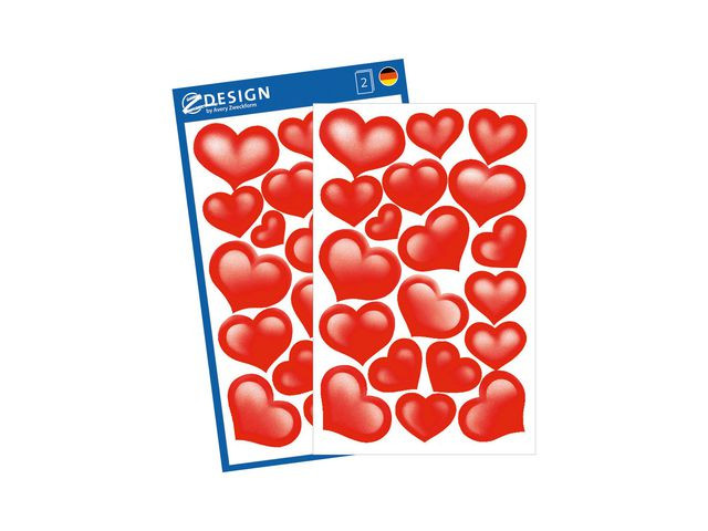 BildeEtikett Avery Dekor Hjerter Glitter (2 stk/pose, 10 poser)