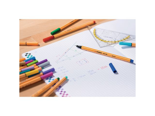 Fiberpenn Stabilo Point 88 Sort (10 stk)