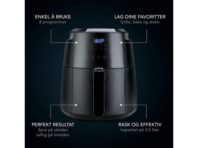 Air Fryer Wilfa 1500W 3,5L Sort