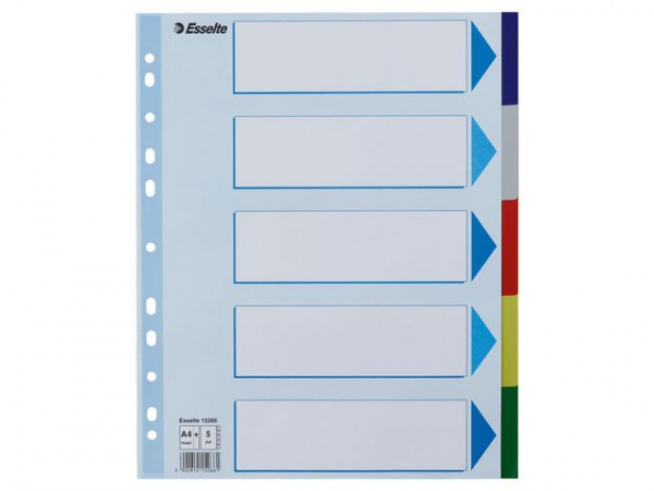 Skilleblad Esselte A4+ Pp 5-Delt 5Frg (20 stk)